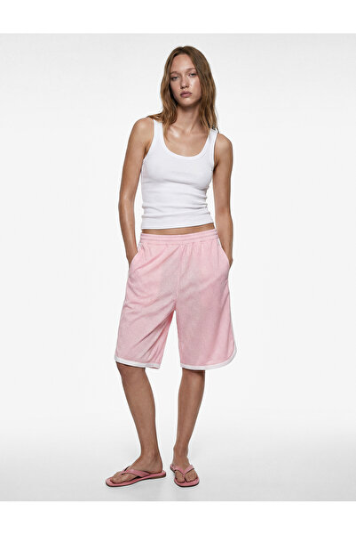 Koton Elastic Waist, Pockets, Shiny Fabric, Comfortable Fit Shorts