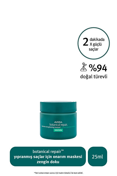 Aveda Botanical Repair Yıpranmış Saçlar için Onarım Maskesi: Zengin Doku 25ml