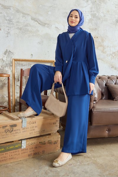 VAVİNOR Linda Ceket Pantolon Takım - Indigo