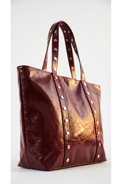 CELESTIAL COLLECTION New Season Briella Burgundy Shiny Faux Leather and Zippe...