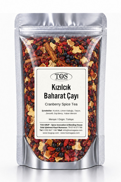 TOS The Organic Spices Kızılcık Baharat Çayı 40 gr (1. Kalite) Cranberry Spic...