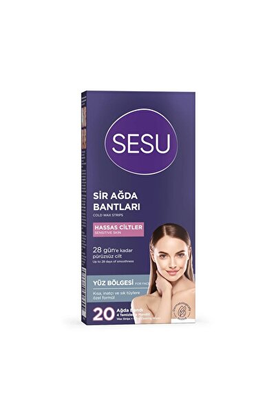 Sesu Hassas Ciltler İçin Pembe Shea 20'li Yüz Ağda Bandı