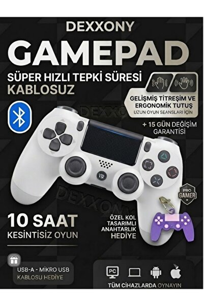 Dexxony Premium Bluetoothlu PS4 Oyun Kolu Gamepad / PS4, PS3, Android TV ve M...