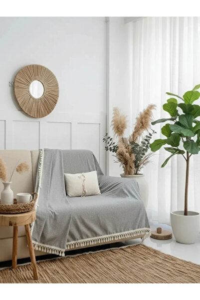 NDC HOME Gray Anthracite Linen Sofa Cover[170 X 220]