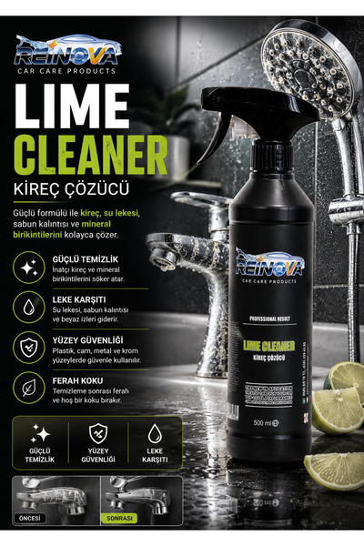 Kireç Çözücü 500 ml – Lime Cleaner | Araç İçin Kireç ve Mineral Temizleyici