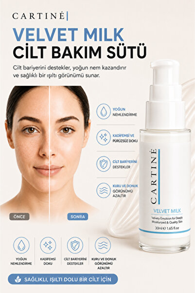 CARTİNE Velvet Milk Bariyer Onarıcı Nemlendirici Yoğun Bakım Sütü