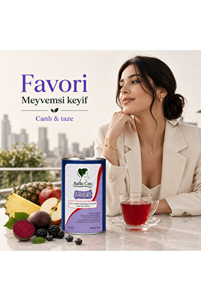 Safiş Çay FAVORİ Pancar Köklü Karışık Meyve Parçacıklı Siyah Çay Harmanı 80 g