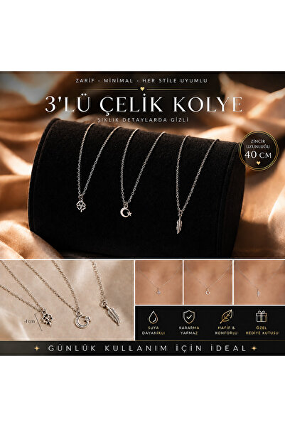 Liora De Mar Minimal Çelik Y Kolye – Ayarlanabilir İnce Zincirli Lariat Kolye...