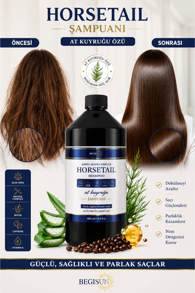 BEGISUN Horse Tail Shampoo Amino Acid Complex for All Hair Types 1000 ml