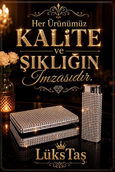 Lüks Taş Taşlı Sigara Tabakasi Ve Çakmak