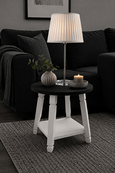 ibrahim suleiman al saqami Modern Black Wood Side Table for Living Room and B...