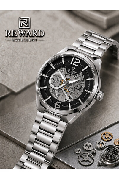 Reward Ea143759 Men's Wristwatch with Fully Automatic Skeleton Dial