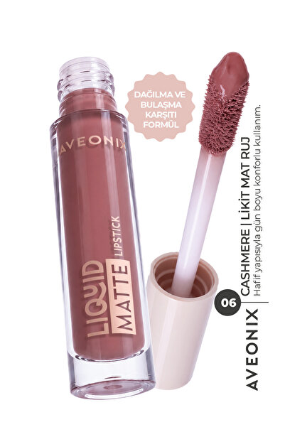 AVEONIX Liquid Matte Gün Boyu Kalıcı Bulaşmayan Formül Yoğun Pigment Lipstick