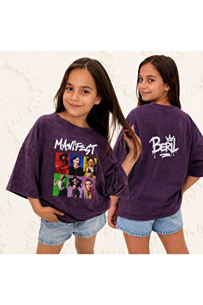 BY TUNA DESİGN Manifest Baskılı İsme Özel Tişört-Pamuklu Yazlık T-shirt-Kız Ç...