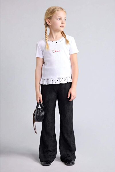 DeFacto Flare Fıt Crinkle Fabric Wide Leg Pants Mädchen H7074A826SM