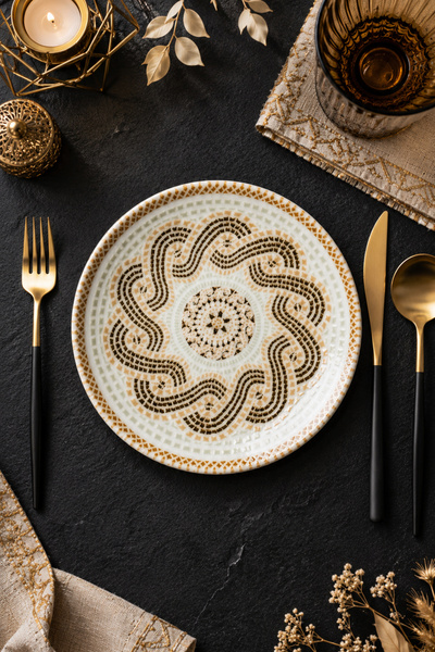 Heda Porselen Efes 6-Piece Porcelain Cake Plate