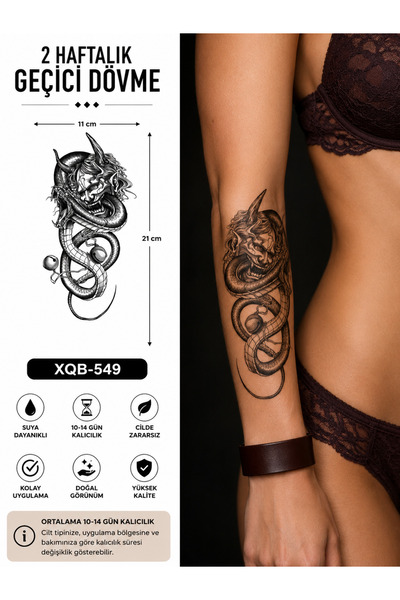medink tattoo Gerçekci Yılan Geçici Kol Bacak Geçici Sticker Yapıştırma Dövme