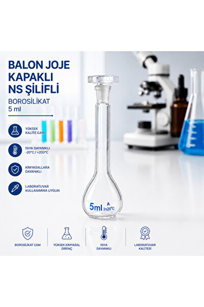 Labolist Balon Joje Kapaklı Ns Şilifli Borosilikat 5 ml