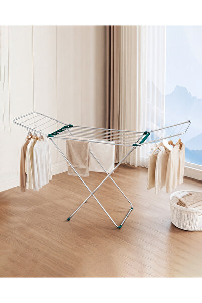 Bisbell Clothes Drying Rack, 18M, Foldable and Extendable, Stainless Steel, L...