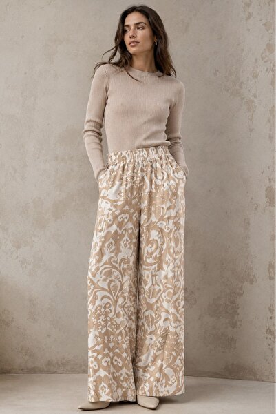 Madmext Pantaloni largi cu model de nurcă și talie elastică MG2051