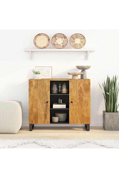 Concept Servantă cu 2 uși, 90x33x75 cm, lemn masiv de mango