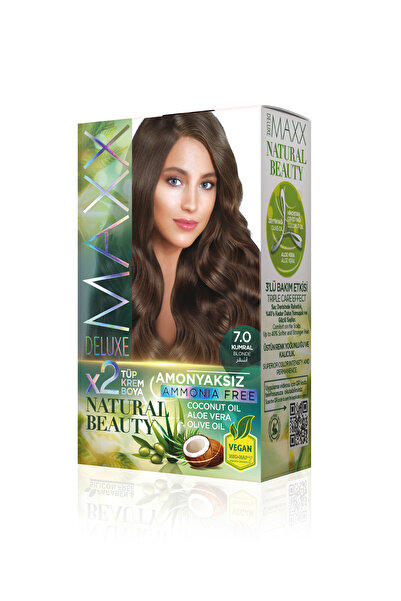 MAXX DELUXE Natural Beauty Amonyaksız Set Saç Boyası 7.0 Kumral