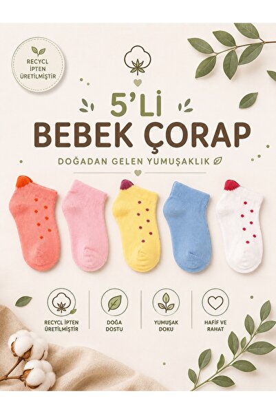 JUST SOCKS 5 li kız çocuk recycle çorap
