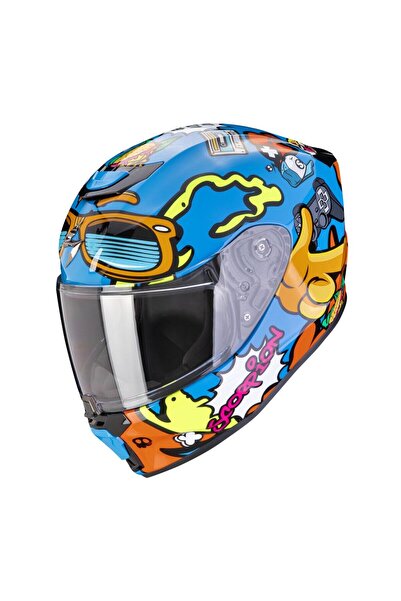 Scorpion EXO-JNR Air FUN Kapalı Çocuk Motosiklet Kaskı MaviOranj