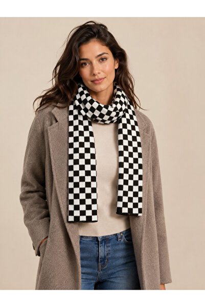 Sebir Moda Checkered Patterned Knitwear Scarf