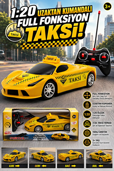 craftivio Remote Control Car Toy Taxi 1:20 Scale 3+ Years Domestic Production