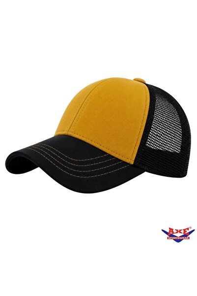 AXE SPORTSWEAR Unisex Mustard Summer Cap with Suede on the Front and Mesh on ...