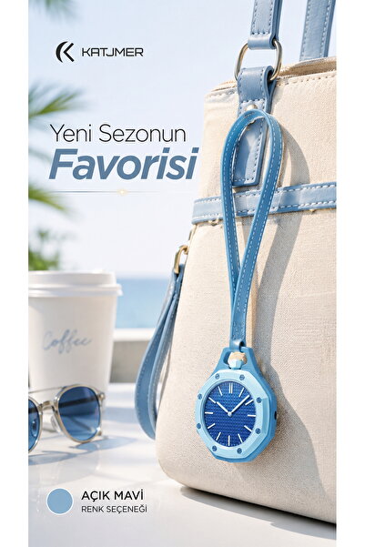 KATJMER Boyol Pop Çanta Charm Saat Askılı Analog Saat Sekizgen Tasarım Unisex...