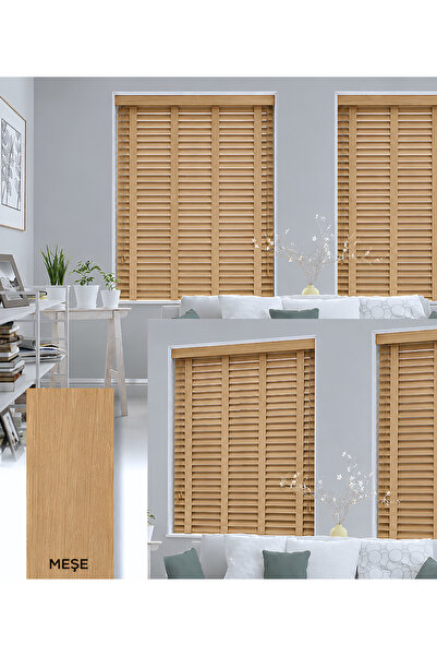 Y&S YS PERDE TASARIM Wooden Blinds %100 Doğal Ahşap Jaluzi Perde 50mm,Alüminy...