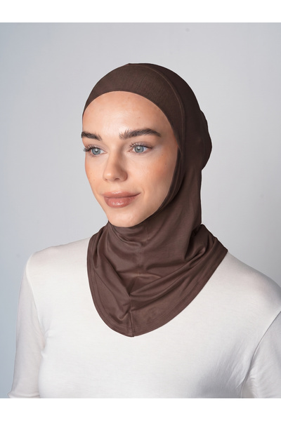 Ecardin Large Hijab Bonnet - Lycra Hijab with Practical Neck Collar Ready Spo...