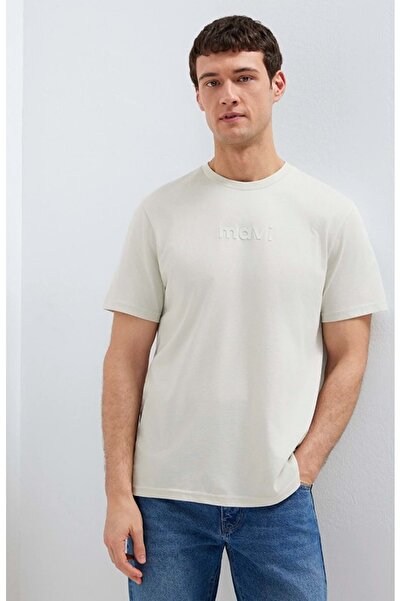Mavi M0612732 Logo Printed T-Shirt Men's T-Shirt Beige