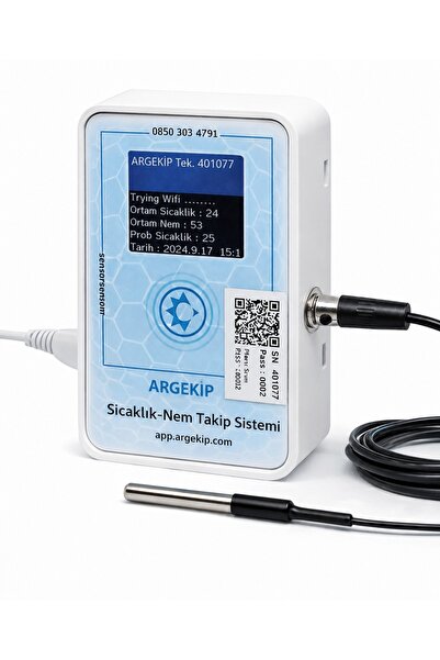 ARGEKİP BİLİŞİM Argekip Ekranlı Wifi Kontrollü Sıcaklık/nem Takip Cihazı Ve D...