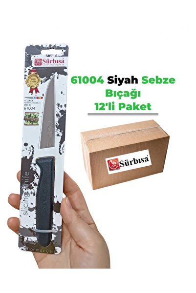 Sürbisa 61004 Sebze Bıçağı Siyah 1 Koli (12 adet)