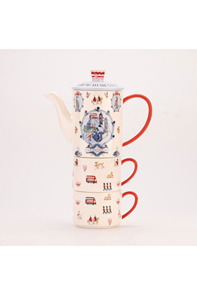 CATH KIDSTON Set cești de ceai din gresie albastră London 400 ml