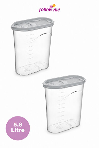 Devecioğlu Royal Food Container - 5.8 Lt Gray (2 Pieces)