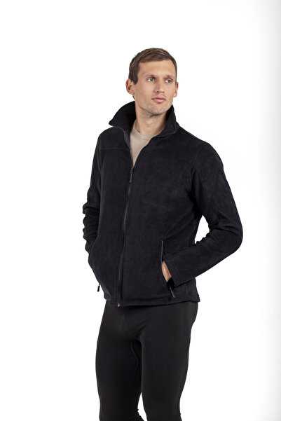 OIL COMPANY Black Thermal Fleece Coat Unisex