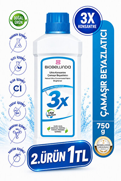 BioBellinda 3x Ultra Konsantre Çamaşır Ve Tül Beyazlatıcı Deterjan 750 gr