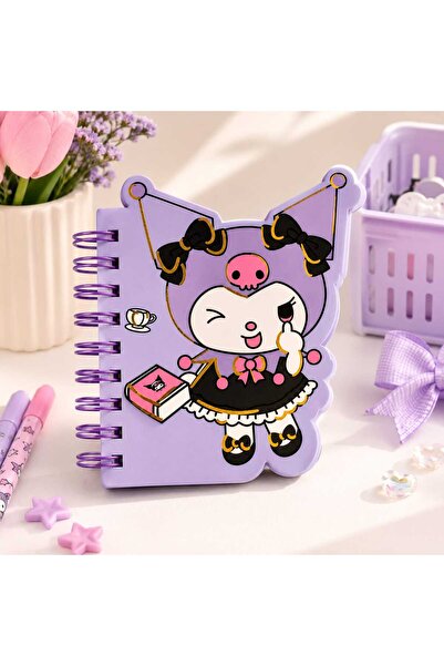 PeriMila Sanrino Kuromi Spiralli Defter Çizgili Özel Kesim Mor Mini Boy