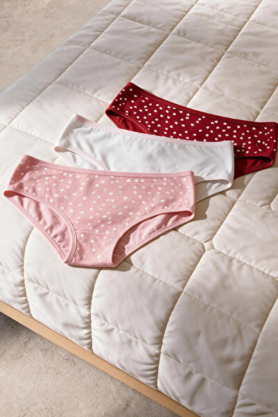 Generic Brand 3-Pack Heart Patterned Women's Slip Panties