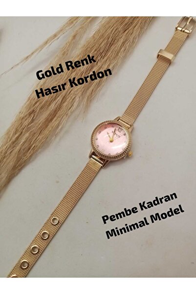 Brality Minimalist Vintage Round Design, Round Still Gold Color Case, Gold Co...