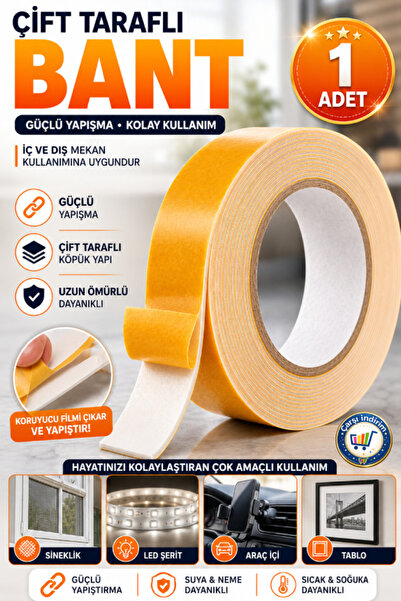 nistabolje Çift Taraflı Köpük Bant Kuvvetli Yapışkanlı Tamir Bandı