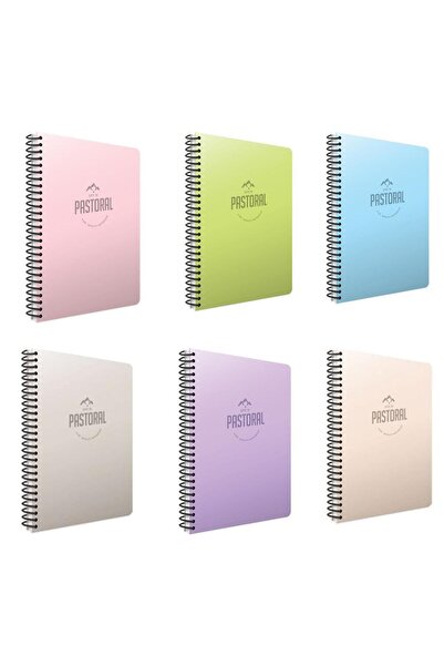 Gıpta Pastoral 60 Yp. A4 Spiral Pp. Cover Notebook Set Checkered 6 Pieces