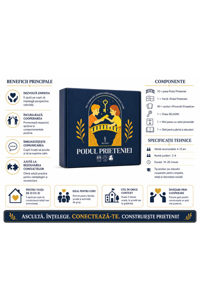 SELADIN Joc educativ, Seladin, Podul Prieteniei, dezvolta empatie si relatii sanatose, 4-12 ani