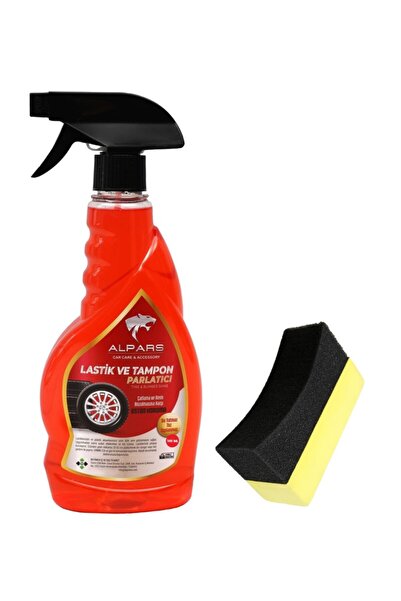 ALPARS Araba Lastik Parlatıcı Tampon Parlatıcı 500ml + Lastik Süngeri 2'li Set