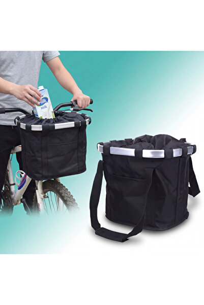 Mardil Coș pliabil pentru ghidon de bicicletă, cu prindere rapidă, 15L, negru...