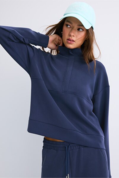 Stradivarius Soft-touch zip-up sweatshirt